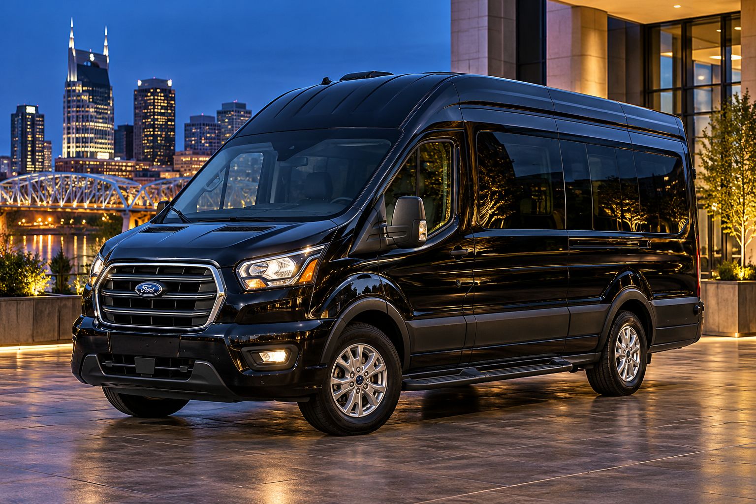 Representative Black Ford limo Sprinter exterior